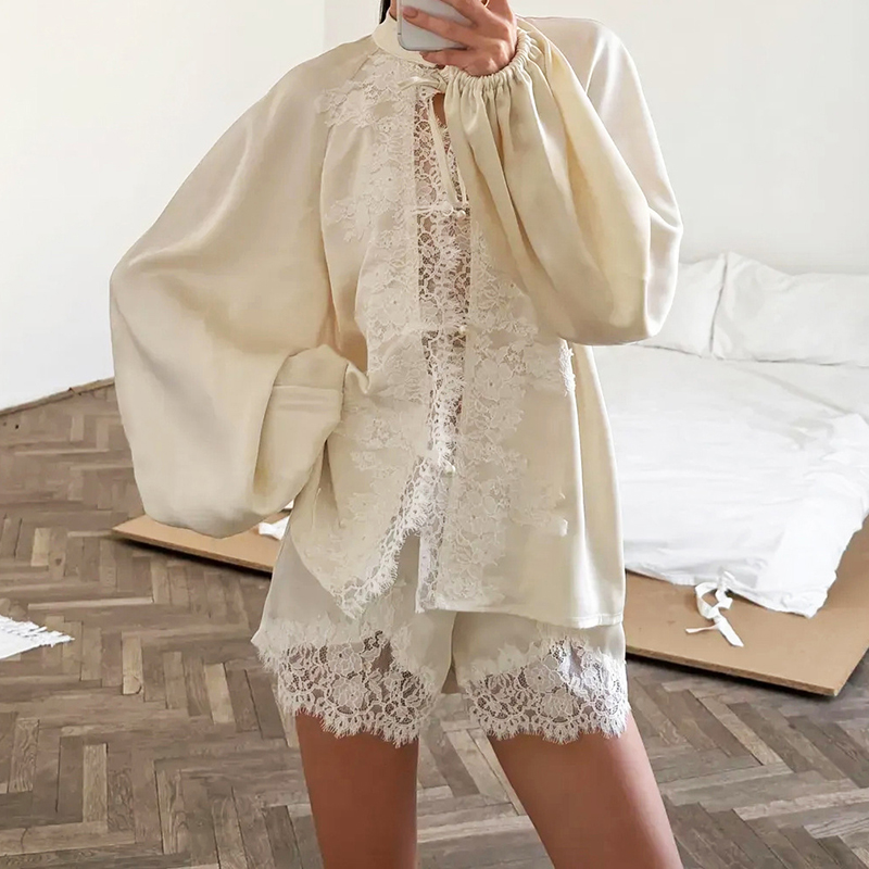 Elastic Lace Trim - Женский комплект из двух предметов: кружевная