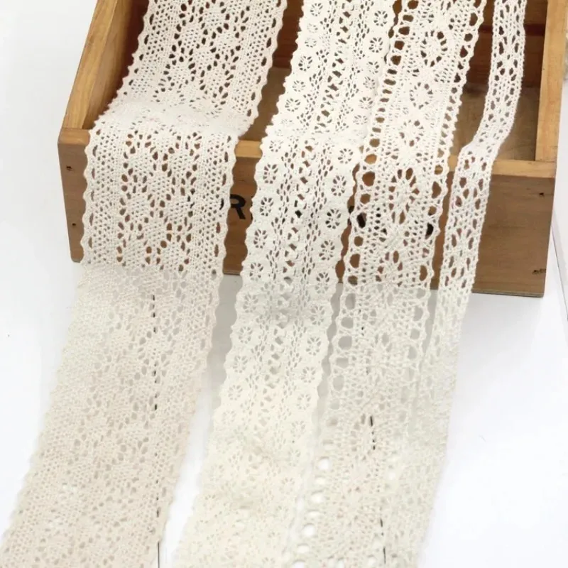 Lace Ribbon Trim - Хлопковая кружевная лента цвета слоновой кости,
