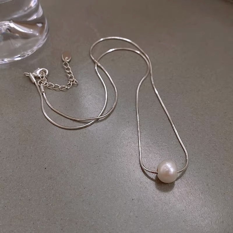 Pearl Trim Chain - 100% натуральный пресноводный жемчуг, модный простой