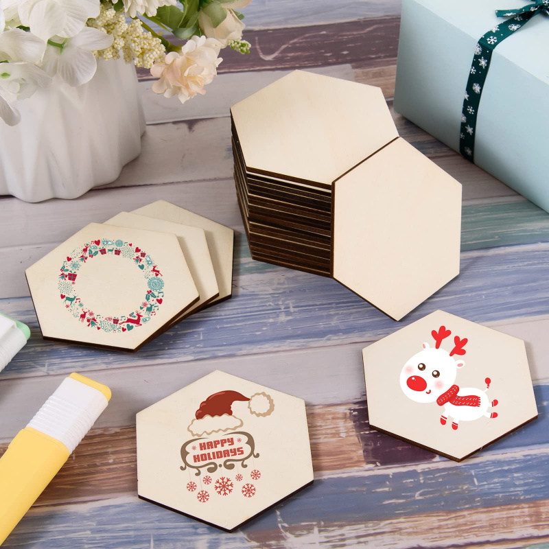 Embellish Craft - Деревянные шестигранные заготовки толщиной 5 см,
