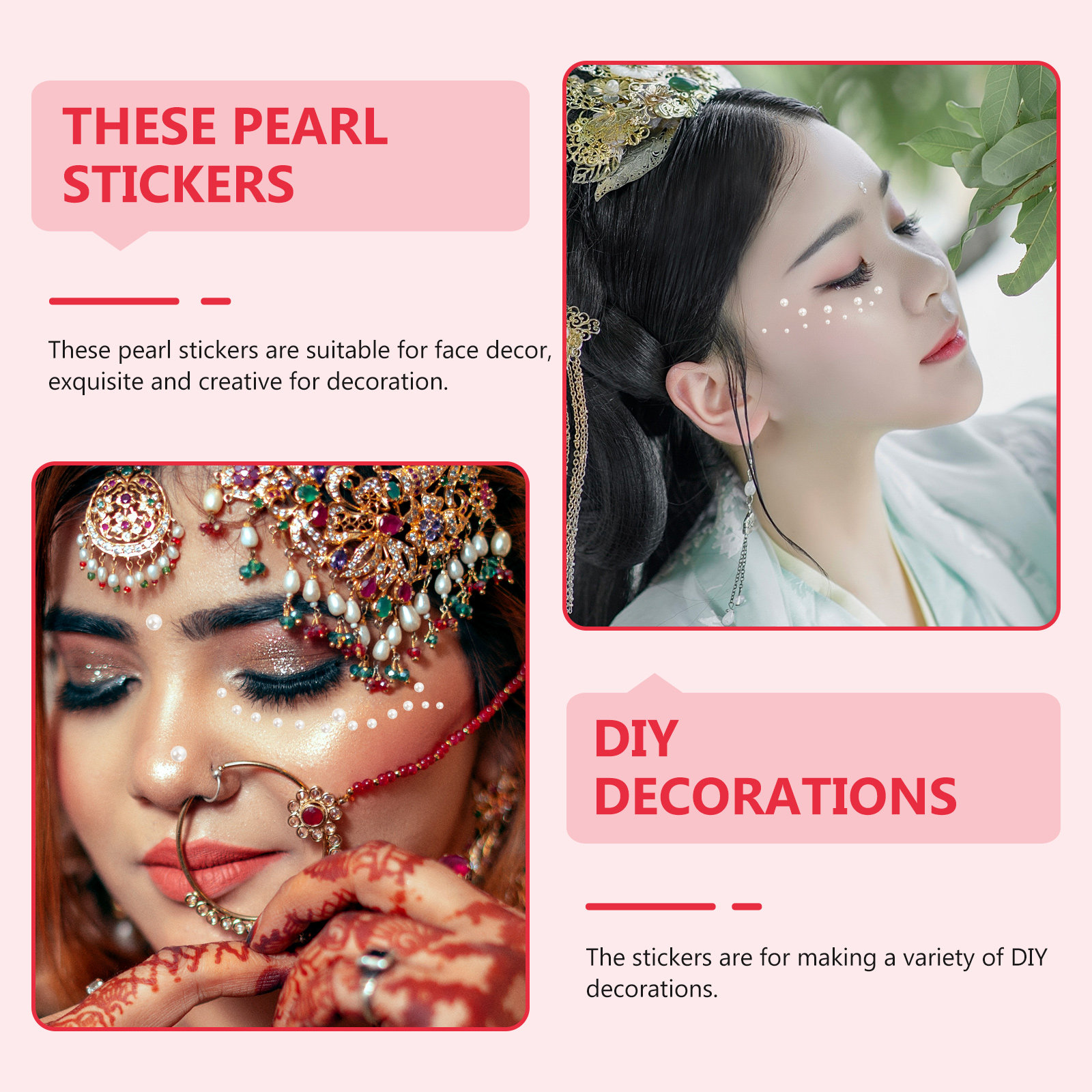 Embellish Craft - 5 шт. жемчужные наклейки для лица,