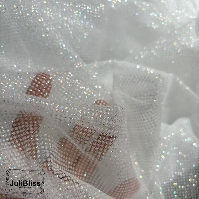 Мерцающая белая блестящая тюле – обзор и цена Sequin Fabric Panel